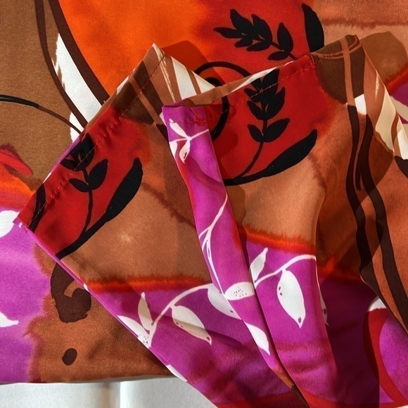 Vintage 60s 70s Psychedelic Asymmetrical Power Shift Mini Floral Dress Mod L - Picture 9 of 10